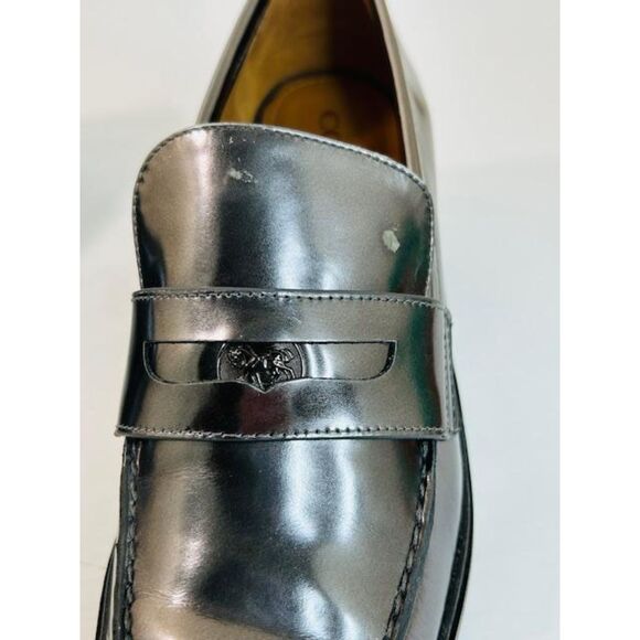 Coach Heath Block Heel Penny Loafer Mirror Metallic Leather size 9 EUC - Picture 11 of 11